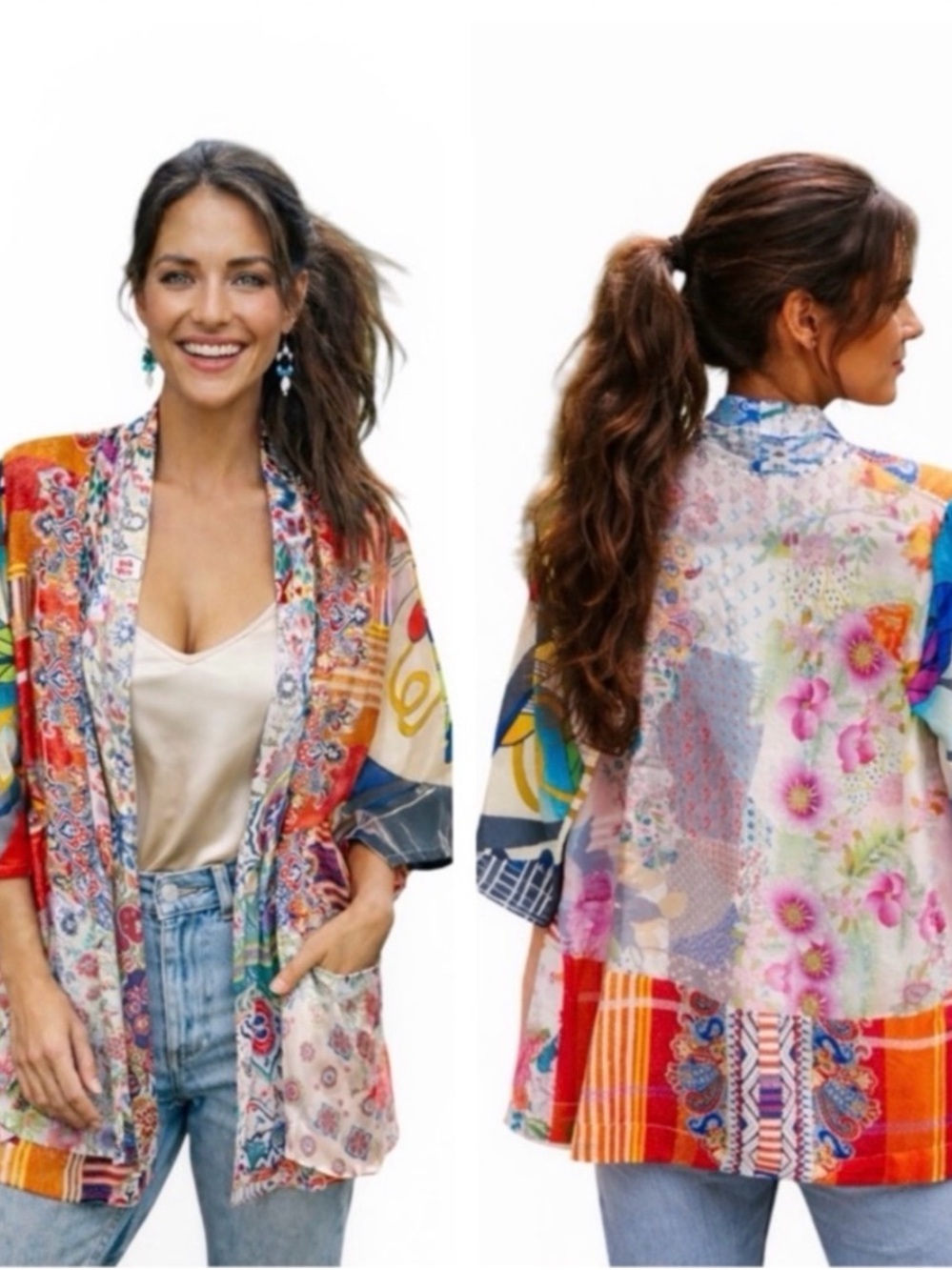 Johnny Was Otti Tia Silk Floral Kimono